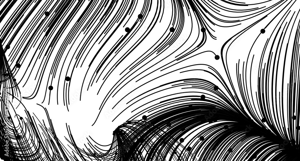 Aufkleber High-resolution abstract image featuring dynamic black lines on a white background. Perfect for modern designs.