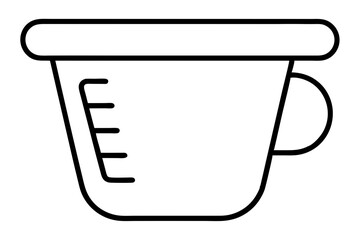 Measuring Cup Line Icon – Cooking and Baking Tool Vector in Outline Style


