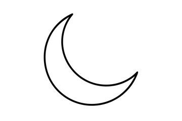 Moon Line Icon – Night Sky and Astronomy Vector Symbol in Minimal Outline Style

