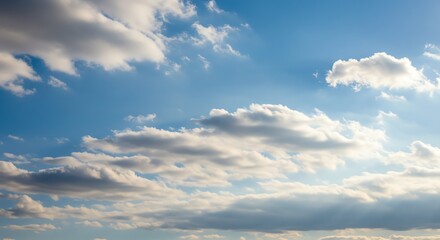Fototapeta premium Clouds Drifting Across a Bright Blue Sky on a Sunny Day