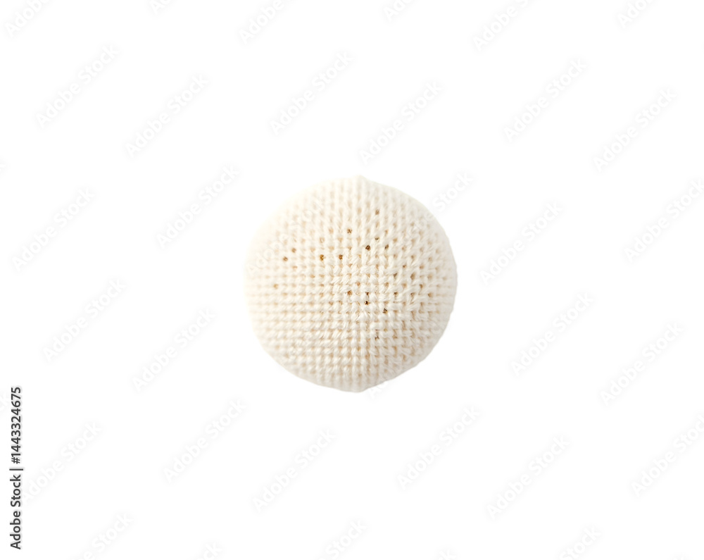 Poster a beautifully crafted handstitched sphere design with a unique dotted pattern against a stark backdr