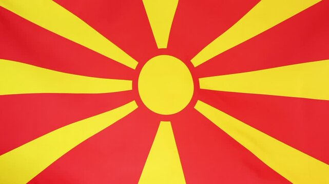 National flag of Macedonia in slow motion