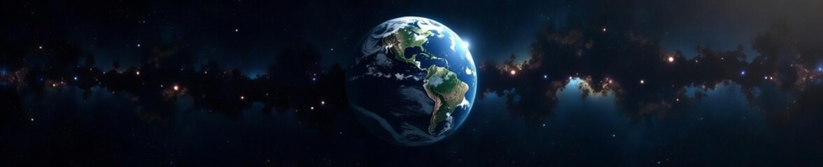 Stunning wallpaper of Earth planet against vast black space backdrop, wallpaper, stars