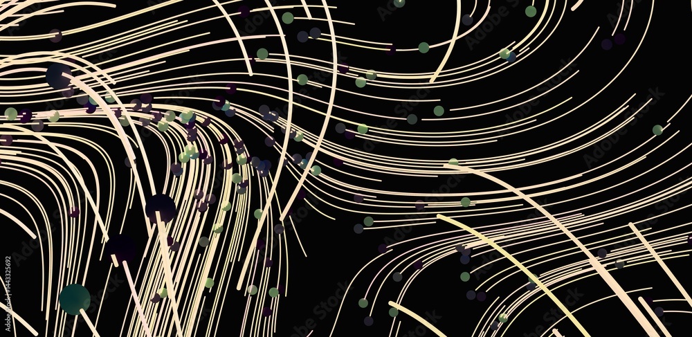 Aufkleber Stylish abstract background with flowing lines and scattered dots. Perfect for modern designs.