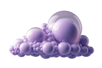 Fototapeta premium A Captivating Cloud of Soft Purple Bubbles Floating in Isolation, Evoking a Dreamy and Ethereal Atmosphere Ideal for Creative Projects and Designs