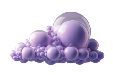 A Captivating Cloud of Soft Purple Bubbles Floating in Isolation, Evoking a Dreamy and Ethereal Atmosphere Ideal for Creative Projects and Designs