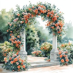 Fototapeta premium Floral Archway Celebration Garden Photography Bright Close-Up Botanical Beauty