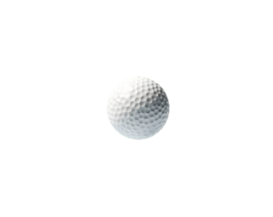A Captivating Isolation, A Singular White Mini Golf Ball Suspended Against a Deep Void, Evoking Precision, Focus and the Quiet Anticipation of the Perfect Putt