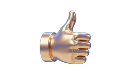 Isolated Golden Thumbs Up Hand Gesture