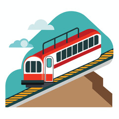 Funicular railway icon isolated on white background