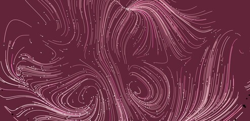 Elegant abstract background with swirling pink lines on a deep burgundy backdrop. Perfect for...