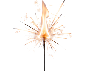 A Captivating Sparkler Flame, Mesmerizing Light and Motion Isolated on a Background, Perfect for Celebrations and Festive Occasions