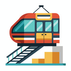 Funicular railway icon isolated on white background