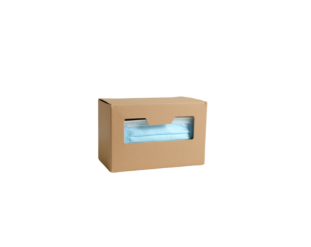 A Cleanly Positioned Box of New Surgical Masks Showcasing Hygiene and Protection for Healthcare Professionals and Public Safety in Modern Times