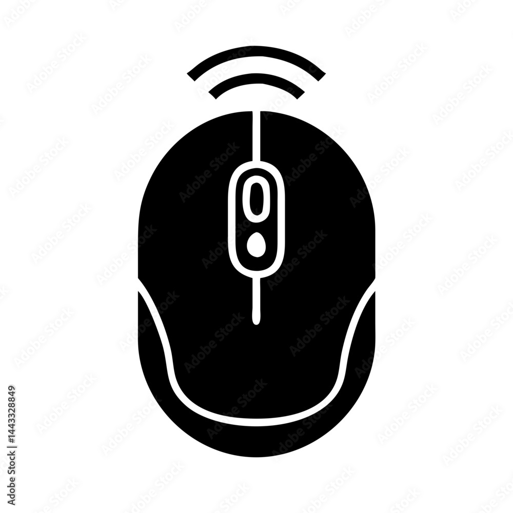 Fototapete minimalist computer mouse icon in silhouette vector style for apps, web design, and hardware graphic