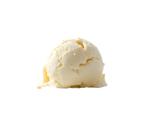 A Delectable Sphere, Close-Up of Creamy Coconut Ice Cream on a Plain Setting Showcasing Smooth Texture and Inviting Taste to Enhance Culinary Delights and Refreshing Treats