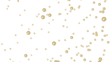 Luxury background with golden pearls floating on white. Perfect for cosmetics, jewelry, or wedding designs.