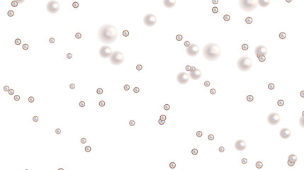 Beautiful image of white pearls floating on a white background. Ideal for elegant designs.