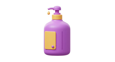 Isolated Cartoon Hand Sanitizer Bottle with Drop