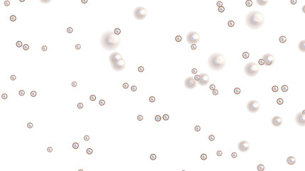 Beautiful image of white pearls floating on a clean white background. Perfect for backgrounds, websites, or design projects.