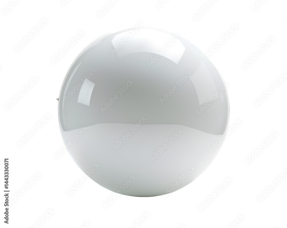 Aufkleber a gleaming sphere of white, a study in light and reflection, showcasing a perfectly smooth and gloss