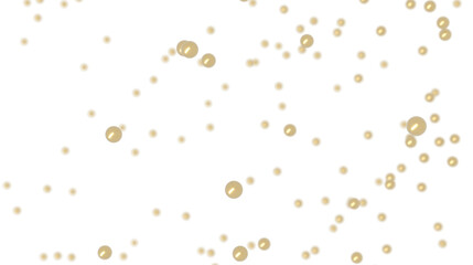 Elegant stock photo of shimmering gold pearls falling against a clean white backdrop. Ideal for luxury, beauty, and celebration themes.