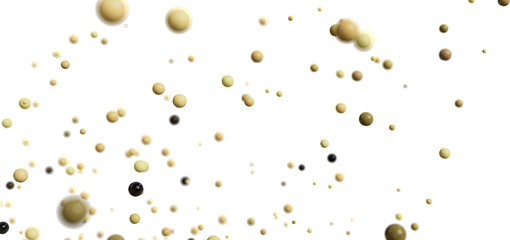 A serene image of many small spheres floating on a white background. Perfect for design projects.