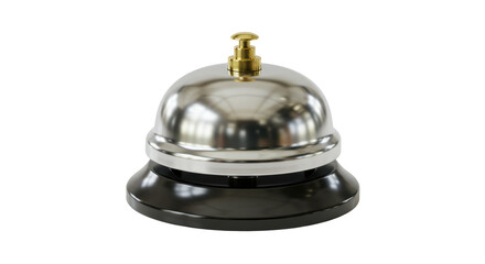 Isolated Silver Hotel Reception Bell