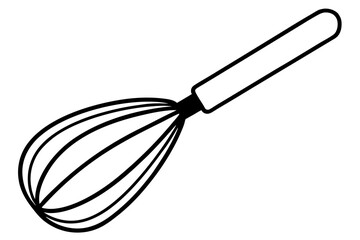 Whisk Icon – Line Art Vector for Baking and Mixing Themes

