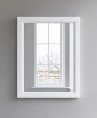 Reflective Mirror Showing A Winter Cityscape