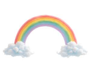 A Vibrant Double Rainbow with Vivid Colors and Gentle Curve, Set Against a Neutral Backdrop, Represents Hope, Joy, and the Beauty of Natural Phenomena