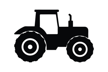 Silhouette art design of a toy tractor with big tires.eps