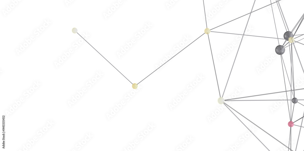 Poster Stock photo of abstract network connection with dots and lines. Ideal for technology, communication, and connection concepts.