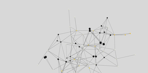 3D render of abstract network.  Connectivity, technology, data, and communication concept.