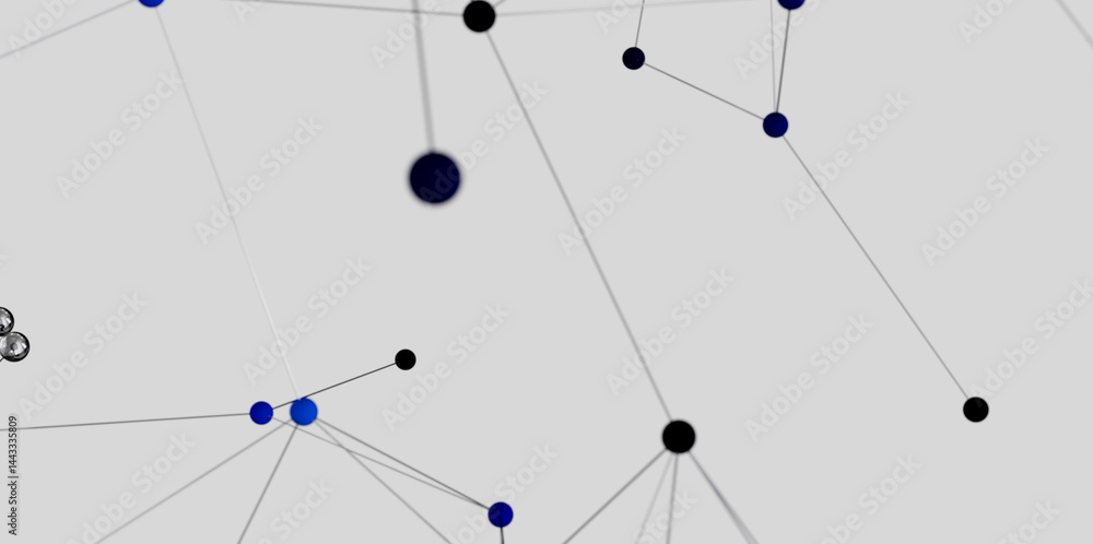 Leinwandbilder Modern abstract background with network connections, dots, and lines. Ideal for technology, data, and connectivity concepts.