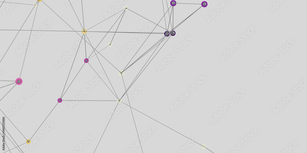 Fototapete stock photo of an abstract network connection visualization. ideal for technology, communication, an