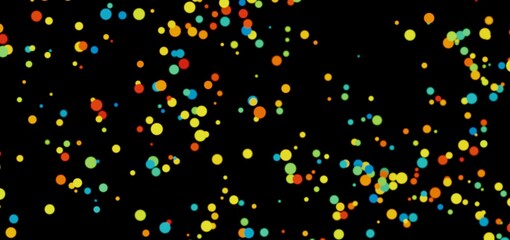 Abstract background with colorful bubbles floating on a black background. Perfect for presentations or websites.