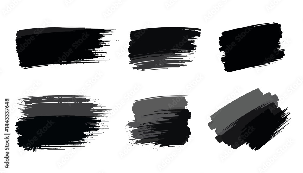Aufkleber brushstroke collection: an assortment of dynamic brushstrokes, each one a unique expression of textu