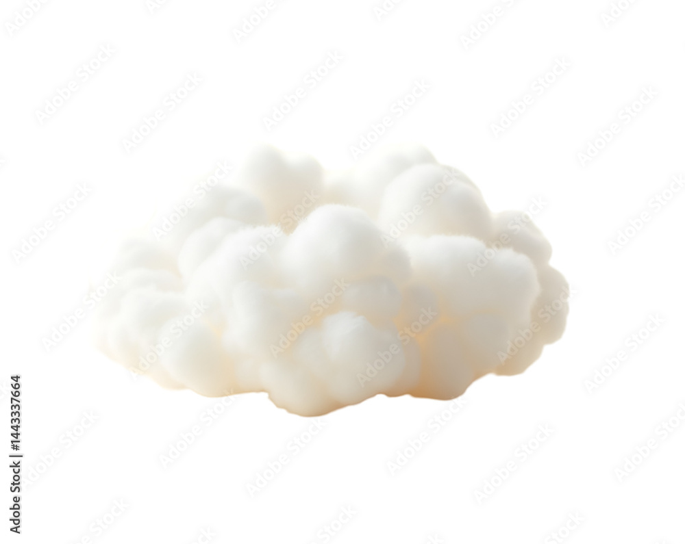 Poster abstract soft and fluffy cloudlike blob on a stark setting, ideal for conceptual projects, presentat