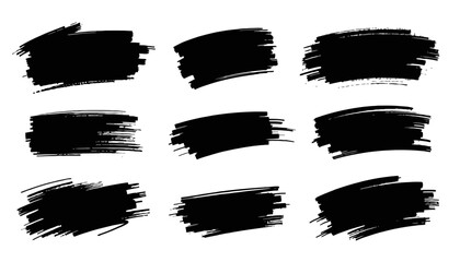 Ink Brush Strokes Set: A collection of dynamic, hand-painted ink brush strokes in various shapes and textures, perfect for adding a touch of artistic flair and expressive detail to any design.