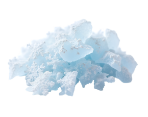 An icy tableau unfolds, showcasing the delicate beauty of ice chips intricately intertwined with crystalline structures, evoking a sense of serene winter enchantment