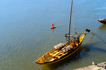 Picturesque, colorful view at old town Porto with bridge, Portugal with bridge Ponte Dom Luis over Douro river. Oporto, touristic mediterranean city