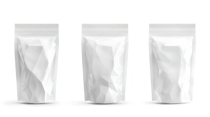 White crumpled food packaging mockups