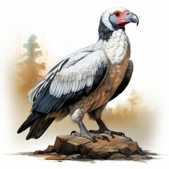 Fototapeta premium Majestic Vulture in Natural Habitat Wildlife Photography Forest Close-Up View of Bird