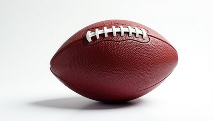 Close-up leather football, pristine white background, nfl, leather, closeup
