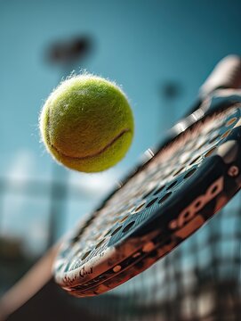 padel tennis ball mid-air 