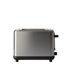 Polished stainless steel toaster stands elegantly on countertop