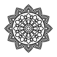 Boho Style Floral Mandala Clipart on Transparent Background