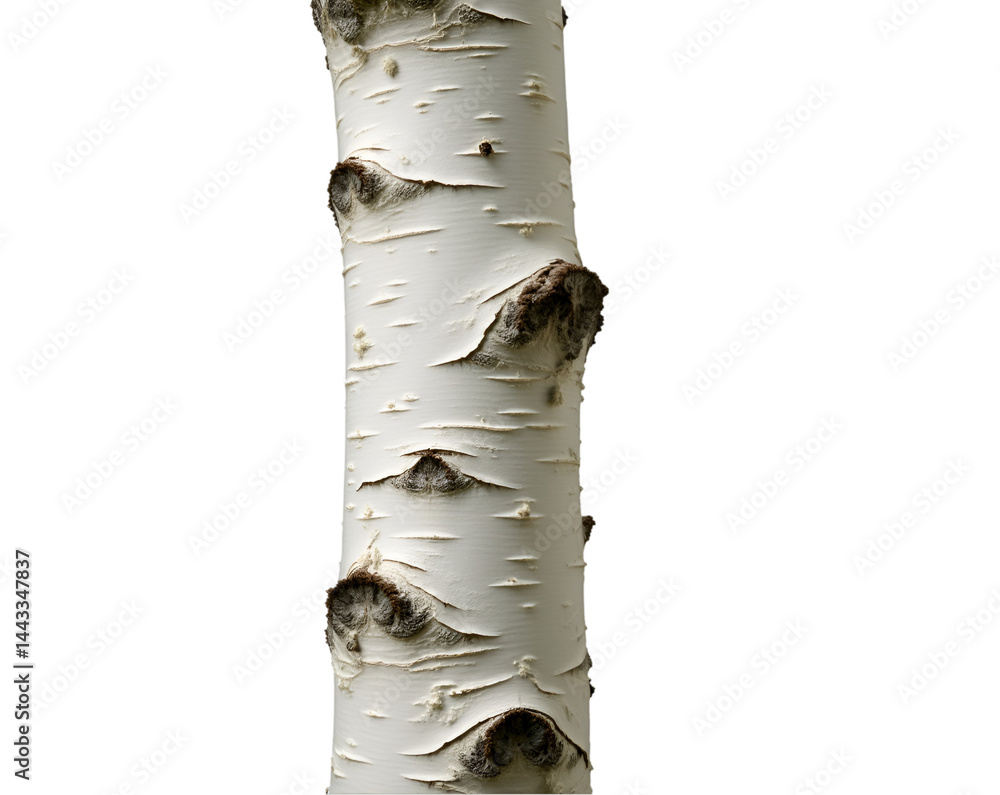 Poster captivating close-up of a birch tree trunk displaying its exquisite white peeling bark texture again