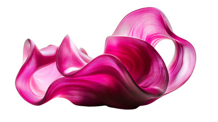 Artistic pink wave sculpture with smooth curves